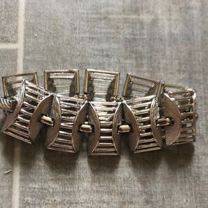 Chunky silver bracelet. Most likely vintage. Has a perfect working clasp